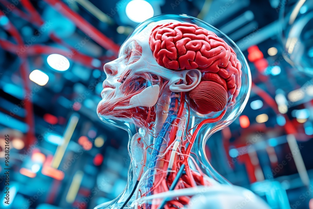 Aufkleber neuroimaging techniques myelination and autonomic nervous system conceptual anatomical rendering of 