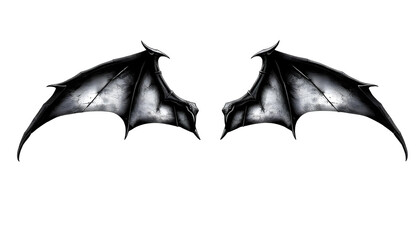 Fototapeta premium Demon wings isolated on transparent background. 3d render. Halloween concept.