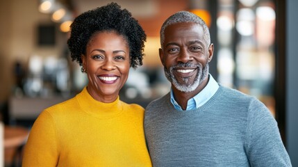 A happy senior couple enjoys their time at a cafe, sharing laughter and warmth over coffee and conversation