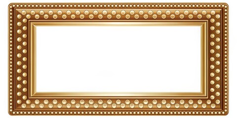 Obraz premium Golden Ornate Frame with Circular Detail, Picture Frame, Gold, Ornate