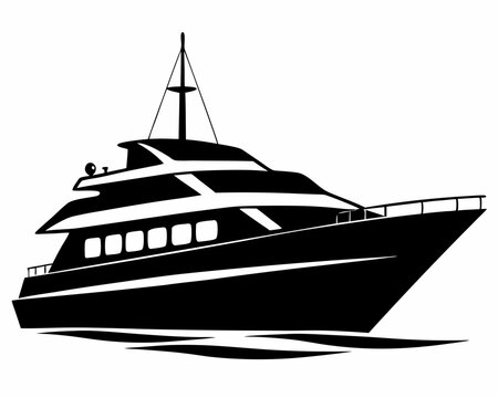 recommend clip art: yacht black silhouette icon,riverboat silhouette vector illustration