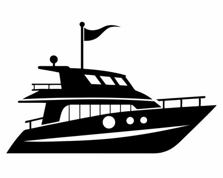 recommend clip art: yacht black silhouette icon,riverboat silhouette vector illustration