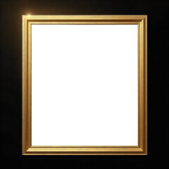 Fototapeta premium A gold framed white picture with a black background