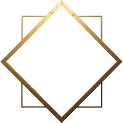 Fototapeta premium A gold frame with a white background