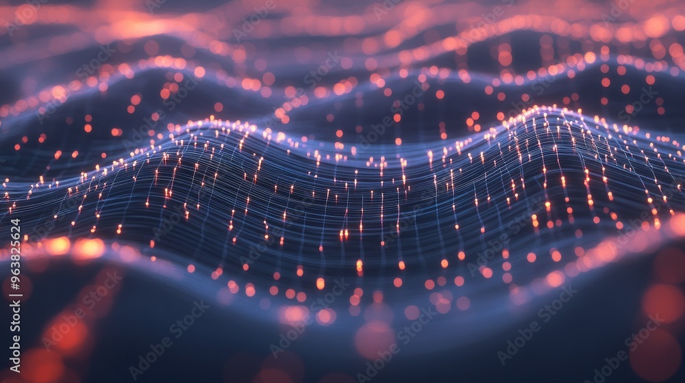 Poster an abstract depiction of data connections, with glowing lines and nodes forming a vast network.