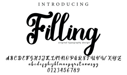 Filling Font Stylish brush painted an uppercase vector letters, alphabet, typeface