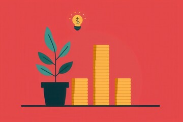Sales strategy workshop, financial goal setting, flat design illustration