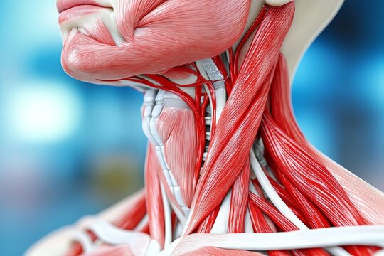 Angiogenesis purkinje cells and corticospinal tract detailed illustration of human head muscles and nerves for neuroanatomy and medical study