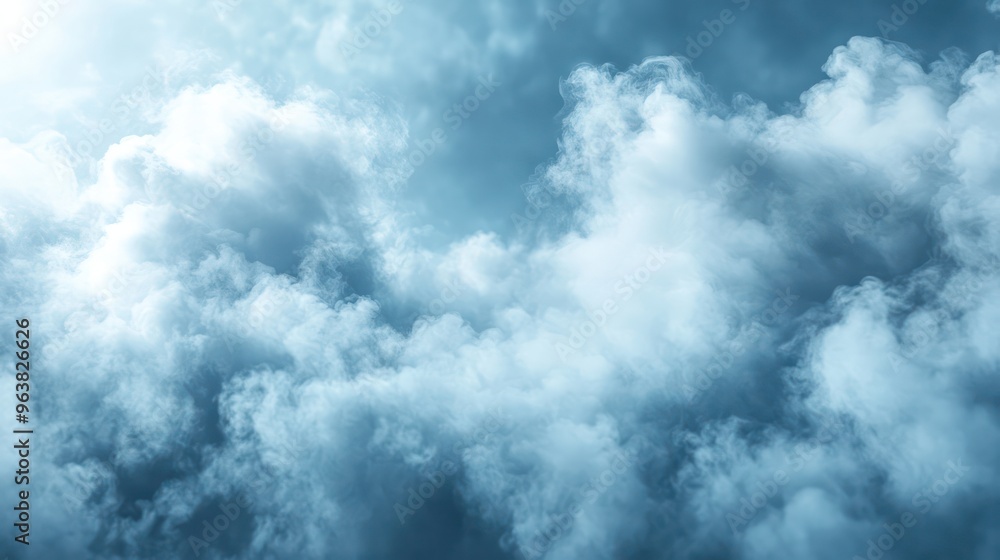 Aufkleber The sky is filled with clouds, creating a moody atmosphere. The clouds are white and fluffy, giving the impression of a storm brewing. The sky is a deep blue color