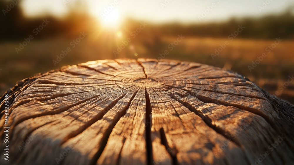 Poster natural wood flooring features intricate grain patterns highlighted by warm sunlight, creating an in
