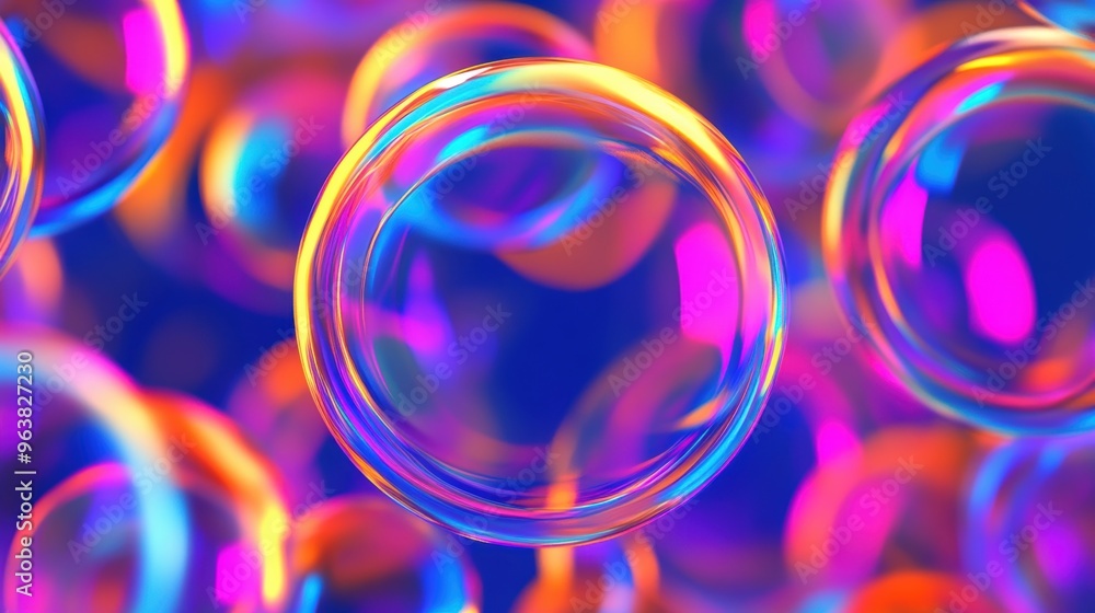 Poster vivid circles blend into a mesmerizing bokeh, showcasing a dynamic array of colors that evoke a sens
