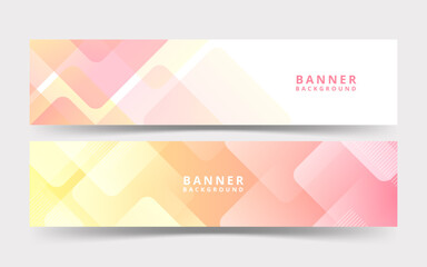 Fototapeta premium minimalist banner background.set collections.geometric background.pink and yellow gradations.shape.memphis.eps 10
