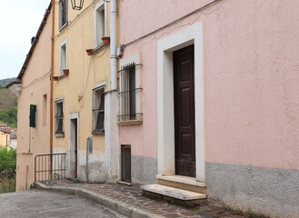 Obraz premium Central Italy Countryside Village Street View with House Facades
