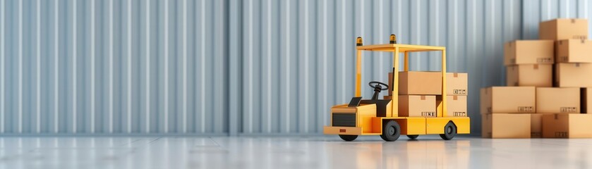 Warehouse logistics, strategic operations, flat design illustration