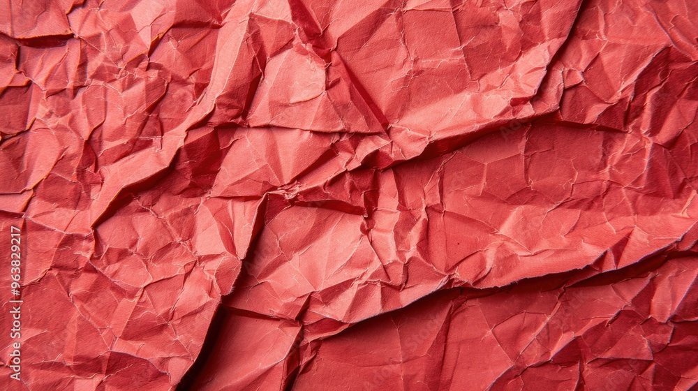 Aufkleber a detailed texture of crumpled red paper highlights the dynamic folds and creases, capturing depth a
