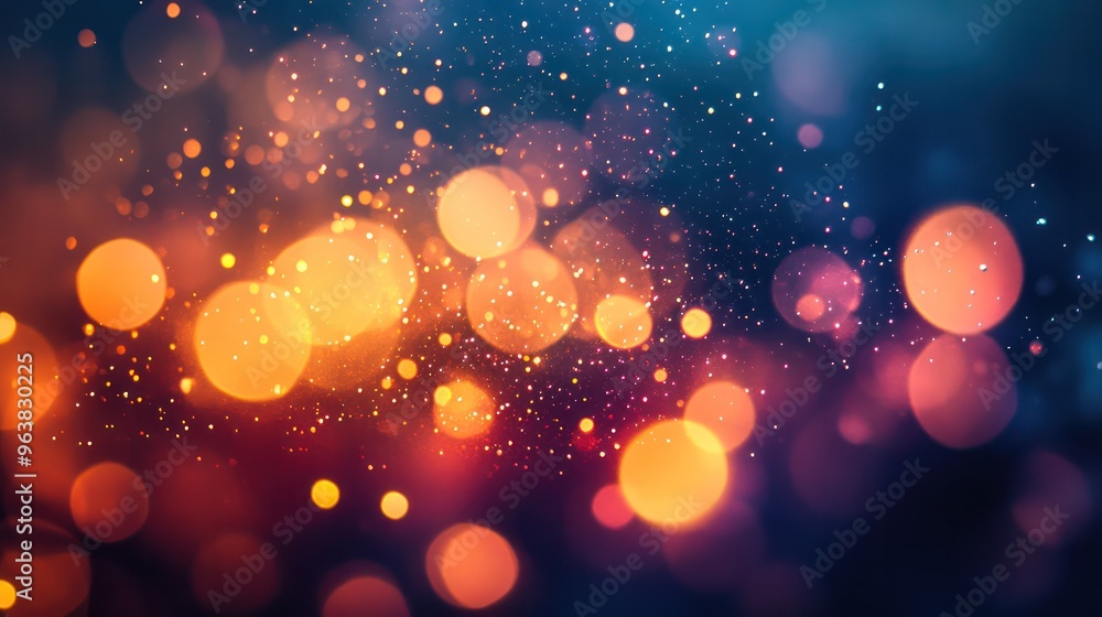 Poster a blurry image of a colorful, glowing, and sparkling background. the image is full of bright colors 