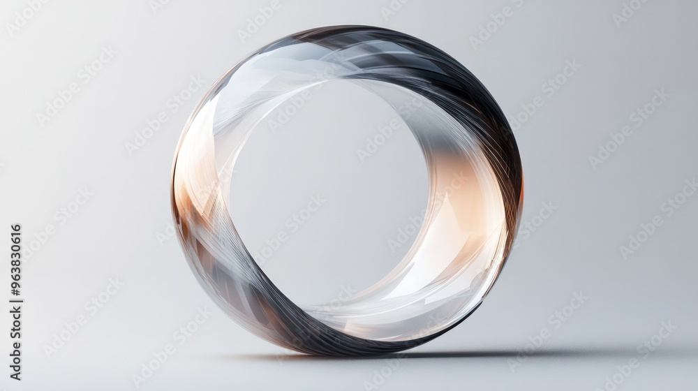 Aufkleber a large, curved, shiny object with a dark center. the object is made of glass and he is a piece of j