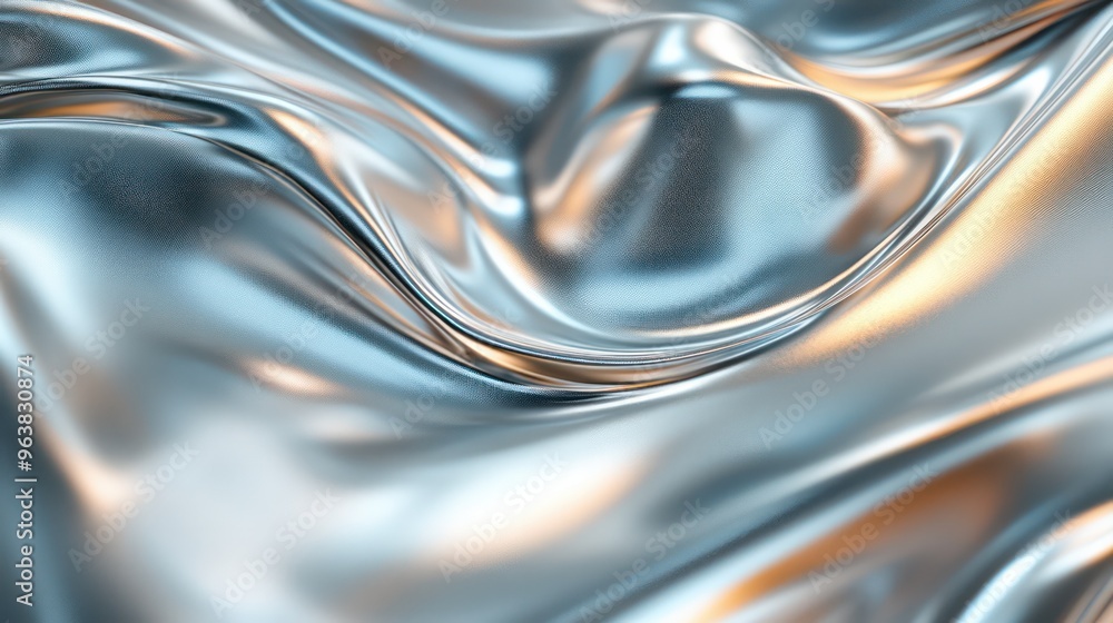 Aufkleber a shiny silver fabric with a shiny surface. the fabric is very reflective and has a metallic look to