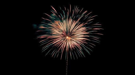 Colorful fireworks fill the night sky with light and energy, creating a bold display with plenty of copy space for text or design elements.