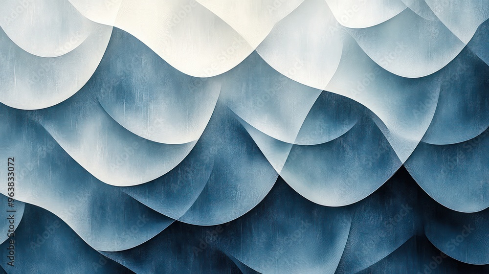 Aufkleber the image is a blue and white wave pattern. the blue and white colors give the impression of a calm 