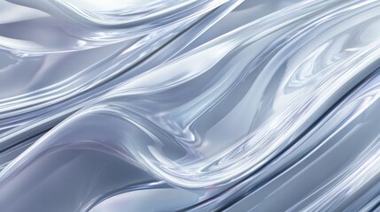 Obraz premium A silver wave with a shiny surface. The wave is long and has a smooth texture. The image has a futuristic and sleek feel to it
