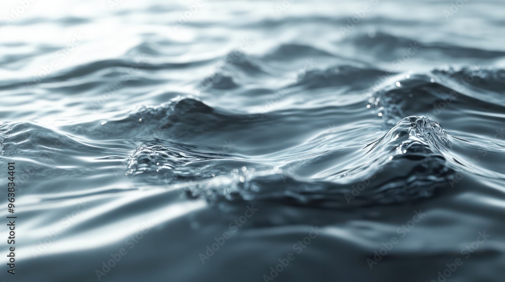 Poster a body of water with ripples and waves. the water appears to be calm and still, with no visible move