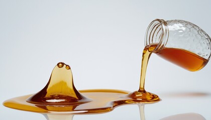 Honey dipper and pouring honey isolated on white
35