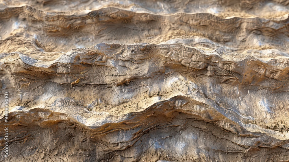 Poster close-up texture of a textured, rough, and rocky surface with wavy patterns and lines.