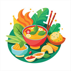 Thai Foods vector illustration  