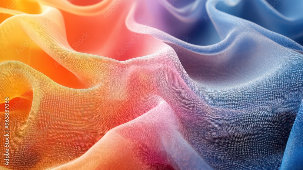 Poster a colorful piece of fabric with a rainbow pattern. the colors are bright and vibrant, creating a sen