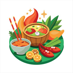 Thai Foods vector illustration  