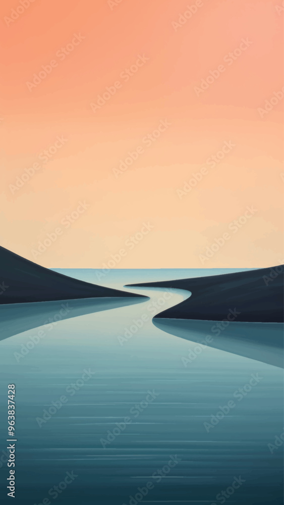 Poster rawpixeloffice7_image_of_a_minimal_space_river_zoom_out_aesthet_a3d57de4-83ed-412a-bf18-2507c899c94d-j