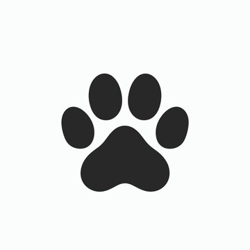 recommend clip art: Black paw print illustration on a white background.