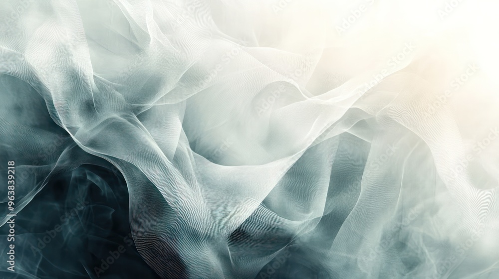 Poster A white and blue background with a blue and white pattern. The pattern is made up of lines and swirls