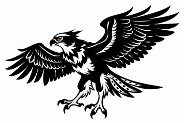 Obraz premium osprey bird vector silhouette, hawk osprey bird vector, osprey silhouette 