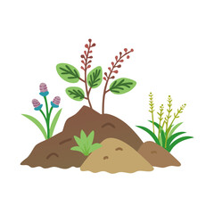 Obraz premium Wild herbs on volcano Icon