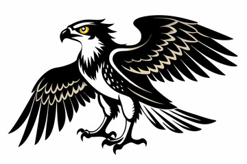 osprey bird, osprey silhouette vector, hawk osprey bird vector illustration