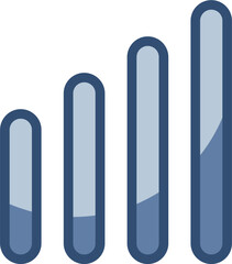 network signal level vector icon, transparent background. replaceable blue color design