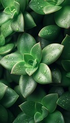 Fototapeta premium Close-Up of Succulent Leaves with Dew Drops