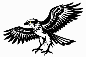 osprey bird, osprey silhouette vector, hawk osprey bird vector illustration