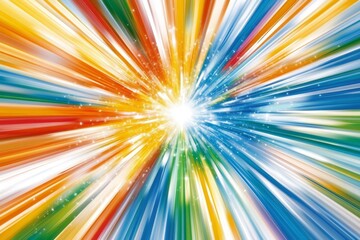 Obraz premium Neural mapping glowing connections and cosmic flow colorful burst of light radiating in every direction symbolizing energy creativity and digital explosion