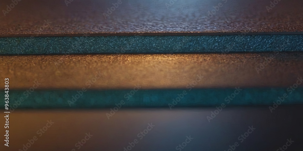 Poster a close up of a piece of material with a blue and black color scheme
