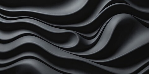 Fototapeta premium A black and white image of a wave with a black background