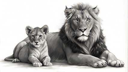 lioness and lion cub