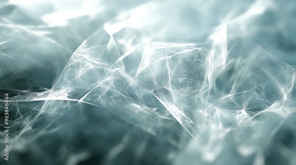 Poster a blue and white image of ice and water. the image is abstract and has a cold, icy feel to it