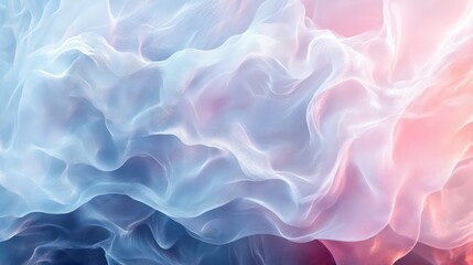 Obraz premium A blue, pink and white background with a white fabric that has a wave pattern