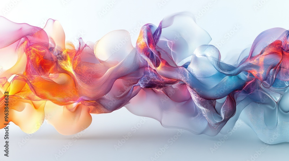 Leinwandbilder a colorful, flowing line of fire and water. the colors are bright and vibrant, creating a sense of e