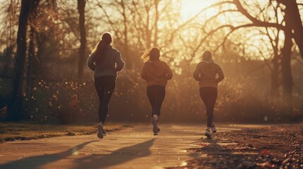 friends exercising together, style raw