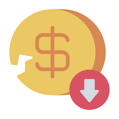 Cracked money representing financial loss in stock market.