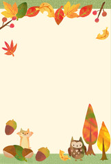 秋の絵本みたいなかわいいフレーム